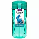 Sistema Hydrate Quick Flip botella de agua | 520 ml | Botella de agua con pajita sin BPA | Colores variados