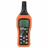 PEAKMETER MS6508 Medidor Digital de Temperatura y Humedad con Punto de rocío e higrómetro de Temperatura de Bulbo húmedo - Capacidad de Almacenamiento de 99 Registros