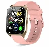 DUSONLAP Reloj Inteligente Mujer, 1.85' Smartwatch con Llamadas Bluetooth, Podómetro/Pulsómetro/Monitor de Sueño Oro Rosa
