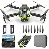 Motor sin Escobilla Drone con Cámara 4K para Adultos,RC Quadcopter con Posicionamiento Optico Dron Plegable para Principiantes, Juguete para Niño y Hombre Regalos Cumpleaños (Green)