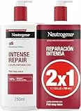 Neutrogena Fórmula Noruega Loción Corporal CICA Reparación intensa para piel seca (Pack de 2 x 750 ml), crema hidratante corporal reparadora con centella asiática