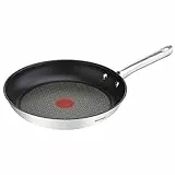 Tefal Duetto - Sartén de 24 cm, Apto inducción, antiadherente, revestimiento titanio, Thermo-signal, sin PFOA, apto lavavajillas y horno, acero inoxidable