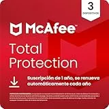 McAfee Total Protection para 3 dispositivo 2025 | Antivirus, VPN, software de seguridad, gestor de contraseñas, | Suscripción de 1 año con renovación automática | Descargar