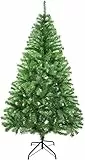 SOLAGUA Árbol de Navidad Artificial C/Efecto Brillo, Arboles con Hojas de Espumillón 120cm a 210cm de Primera Calidad, Súper Natural con el Soporte Metálico.(Verde Brillo, 150cm 293Tips)