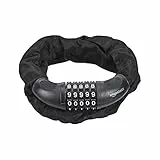 Amazon Basics Cerradura con combinación Candado de cable para bicicletas de 5 dígitos y 97.2 cm, negro, paquete de 1