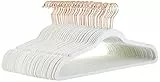 Amazon Basics perchas antideslizantes, delgadas, con acabado de terciopelo,Paquete de 50, Marfil/Dorado