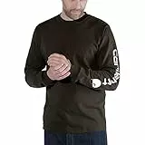 Carhartt, Hombre, Camiseta Con Logotipo Gráfico En La Manga Larga, Tejido Grueso, Ajuste Ligeramente Holgado, Marrón Peat, S