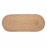 LOLAhome Alfombra Rústica Trenzada Ovalada Beige de Fibra Natural de 170x70 cm
