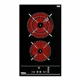 Teka TZC 32320 TTC - Placa Vitrocerámica de 30cm, Serie VarioPro, 2 Zonas de Cocción, Touch Control, Sensores Acústicos, Cristal con Bisel Frontal, Color Negro
