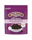 Borges - Pasas California Sin Pepitas Borges En tu Cocina - Alto contenido en vitamina A y B3, Potasio, Magnesio y Calcio - Sin Aceite de Palma, Vegano - Paquete de 150 gramos.