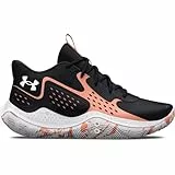 Under Armour UA Jet '23 Zapatillas de Baloncesto para Hombre y Mujer, Zapatillas de Deporte Unisex con mediasuela de EVA, Color Negro/melocotón/Blanco