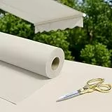 Byour3 - Tejido por Metro para Toldos Exteriores Protección UV Sombra Balcón Veranda Lonas Gazebo Lateral Abatible Pérgola Toldo Camper Cojines Barco (Blanco, 200 cm Ancho Rollo)