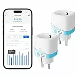 Meross Enchufe Inteligente 16A con Mide el Consumo, WiFi Enchufe Alexa con Control Remoto y por Voz, Temporizador, Enchufe Smart Plug Compatible con Alexa, Google Home y SmartThings, 2 Piezas