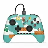 Mando con cable PowerA Advantage para Nintendo Switch 2 - La hora de Mario, con licencia oficial, efecto Hall, botones asignables, mando pro, Botón C, controles de audio integrados