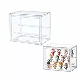Siyecioa Vitrinas para Colecciones Vitrina Cristal Expositora Metacrilato, Caja de Exhibición de Acrílico Transparente, Vitrina de Muñecas con Puerta para Figuras Coleccionables (27×18×21)