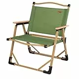 AKTIVE Silla Plegable Camping, Glamping, Color Verde, Topes antivuelco, 47x45x62 cm, Soporta 110 kg, Tejido poliéster, Estructura Acero, Reposabrazos Madera, Sillas Plegables (63067)