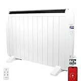 YOEVU - Emisor Térmico Inteligente 1800W de Aluminio | Compatible con Alexa y App | Potente, Silencioso y de Bajo Consumo | Para Habitaciones Grandes o Salones | Blanco