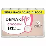 Demak'Up Cocoon - 850 Discos Desmaquillantes Redondos de Algodón - Textura Acolchada 3D - Fibras Naturales Sin Blanquear - 10x85