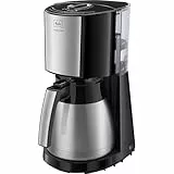 Melitta Enjoy Top Therm, 1017-08 - Cafetera de goteo con jarra térmica y tapa Easy Click, cafetera de filtro con portafiltros pivotante, máquina de café para hasta 10 tazas, 1,25 L, negro