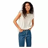 Vero Moda Vmdebbie Pleat S/L Top Ga Noos Camiseta, Blanco Nieve, M para Mujer