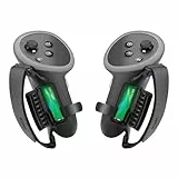 KIWI design Cubierta de agarre actualizada compatible con accesorios Meta Quest 3S/Quest 3, con protección de apertura de batería y correa de tobillo (negro)