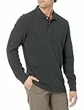 Amazon Essentials Polo de Piqué de Manga Larga Entallado Hombre, Carbón Mezcla, L