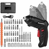 Flintronic Atornillador Eléctrico 3.5N.m(Máximo Par 3.5N.m), Destornillador de USB Recargable, 45 Accesorios, 1300 mAh 3.6 V, 2 Direcciones de Giro y Luz LED a Baterías