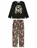 Women'secret Pijama de Manga Pantalón Largo Colección Halloween, Standard Black, L para Mujer