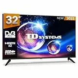 TD Systems - Televisor 32 Pulgadas no Smart TV, televisión TDT 2025, televisores con 3 años de garantía, PRIME32M20H, 2X HDMI, USB Reproductor y Grabador