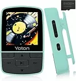 Yoton Reproductor MP3 con Bluetooth 5.2, 64GB Mini HiFi-Music Player con Clip Deportivo, Reproductor MP3 Portátil para Niños con Botón de Volumen Independiente, Radio FM, Auriculares Incluidos, Verde