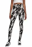 Urban Classics Mallas para mujer, Pantalones de Yoga Mujer, Negro (Black Flower), XS
