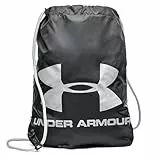 Under Armour Unisex Ozsee Sackpack, Bolsa de deporte resistente al agua con cierre de cordón seguro, Mochila deportiva y duradera para actividades al aire libre y viajesBlack / / Steel,OSFA