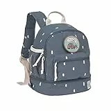 LÄSSIG Mochila Infantil con Correa para el Pecho Mochila de jardín de Infancia 27 cm, 4,5 litros Arriba, 1,5 litros Abajo, 3 años/Mini Backpack Happy Prints Midnight Blue