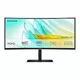 Samsung LS34C652UAUXEN – Monitor ViewFinity S6 S65UC de 34” con Resolución Ultra WQHD, Pantalla con curvatura 1000R, HDR, Conectividad USB-C, Modo EyeCare, Negro