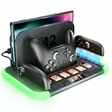 HEYSTOP Switch 2 Estación de Almacenamiento con Base de Carga Joycon para Cargar el Mando Nintendo Switch 2 Pro, Kit de Accesorios Switch 2 con para TV Dock y Almacenamiento para 6 Tarjetas de Juego