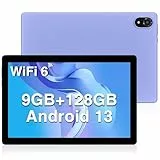 DOOGEE U10 Tablet 10 Pulgadas Andriod 14 para niños, 9GB RAM+128GB ROM Tablet PC WiFi 6, 1280 * 800 IPS TÜV, 5060mAh, Face ID, OTG, Bluetooth 5.0, 8MP+5MP, Morado