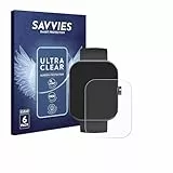 savvies Protector Pantalla para Coucur Smartwatch 1.96' (6 Unidades) Película Ultra Transparente