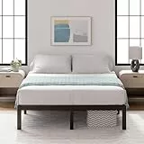Zinus Yelena Cama 135x190 cm - Altura 36 cm con almacenamiento debajo de la cama - Marco de la cama de plataforma de metal con soporte de listones de acero - Negro