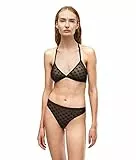 KARL LAGERFELD Mujer Sujetador de triángulo Kl Monogram Flock Negro M