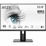 MSI Pro MP243XP Monitor de Oficina Full HD de 23,8'', Panel IPS 1920 x 1080, 100 Hz, Pantalla Agradable a la Vista, Montaje VESA, Altavoces Integrados, Soporte Kit de Pantalla, HDMI 1.4, DP 1.2a