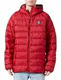Tommy Jeans TJM Hooded LT Down Jacket EXT DM0DM17882 Chaquetas Acolchadas de Plumas, Rojo (Magma Red), L para Hombre