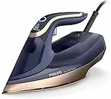 Philips Azur Serie 8000 Plancha De Vapor - 85 g/min De Vapor Continuo, 260 g De Impulso De Vapor Turbo, 3000 W, Tecnología OptimalTEMP, Suela SteamGlide Elite, Azul Oscuro (DST8050/20)