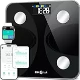 RunSTAR Báscula para Peso Corporal y Porcentaje de Grasa, Báscula Inteligente Digital Precisa de Baño con Pantalla Grande, 13 Datos de Composición, APP de Sincronización