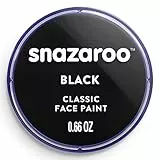 Snazaroo - Pintura facial y corporal, 18,8 g, color negro, profesional a base de agua, pastilla de aquacolor individual para adultos, niños y efectos especiales