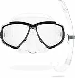 Cressi Combo Set Estrella + Mexico Conjunto Combinado de máscara de Buceo y Snorkel, Unisex Adulto, Transparente/Negro, Talla Única