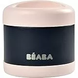 BÉABA Envase Conservación Alimentos Isotérmico, Para Bebés y Niños, 100% Hhermético, Inox, Mantiene el frío/calor durante más de 5h, Doble pared, 500 ml, Rosa/Azul