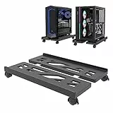 Soporte para CPU para PC, Soporte de Torre de Ordenador de Escritorio, Soporte Ajustable para CPU, Soportes para PC móvil con Ruedas giratorias con Bloqueo, Carro de CPUs Debajo del Escritorio - Negro