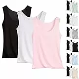 3 Pack Camisetas Tirantes Mujer Deporte Verano Basica Tops Deportivos Fitness Gym sin Mangas Tank Suave Ligera Casual Yoga Top Deportiva Correr Atlético Gimnasio Shirt Blusa Interiores Talla Grande