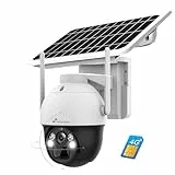 Nivian Cámara vigilancia seguridad 360º 4G(SIM) Panel solar 7W-Batería larga duración 18000mAh-2K-Detección de movimiento y humanos-Apta exterior-Visión nocturna+Leds-Audio bidireccional-APP EseeCloud