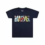 Marvel Camiseta con el Logotipo de los Personajes niños, Azul (Azul Marino), de 9 a 10 años del Reino Unido